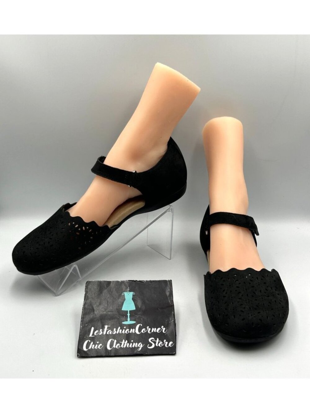 NWOB Earth Women's Black Nubuck Brownnie Perforated Mary Jane Shoes Size 10 3487